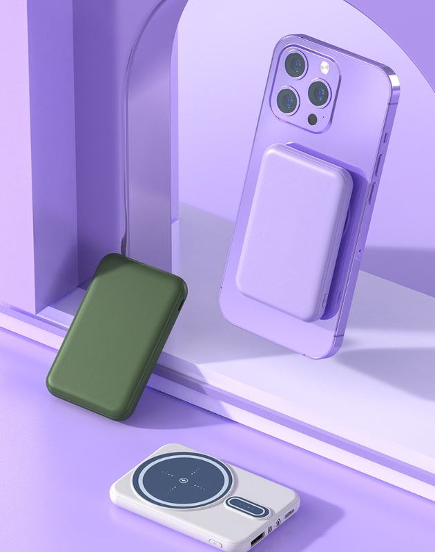 Batterie Externe Magnétique Sans Fil – Power Bank à Aspiration Magnétique pour Smartphone